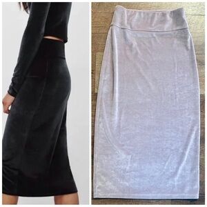 Wilfred Bela Crushed Velvet Lilac Midi Skirt Size XS